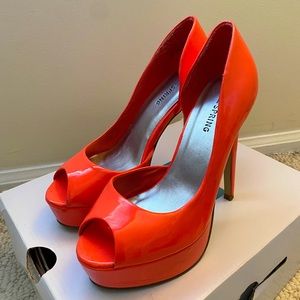Call it Spring coral high heels